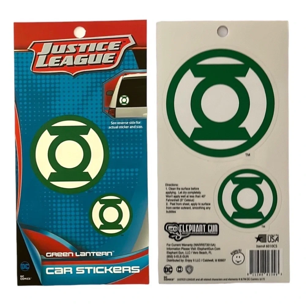 Justice League Car Decal Green Lantern Logo 3.5” and 2” DC Comic USA Stickers‎